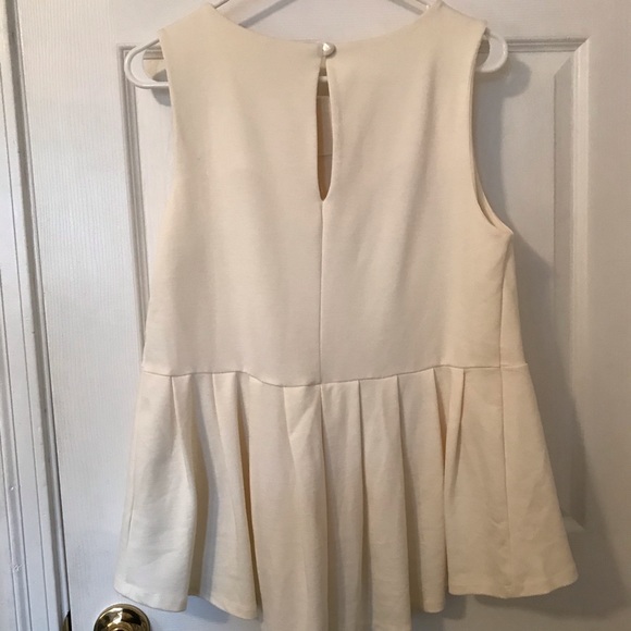 NWT Anthropologie Everleigh Rama Peplum Top Ivory Women’s Size Medium - Picture 3 of 7